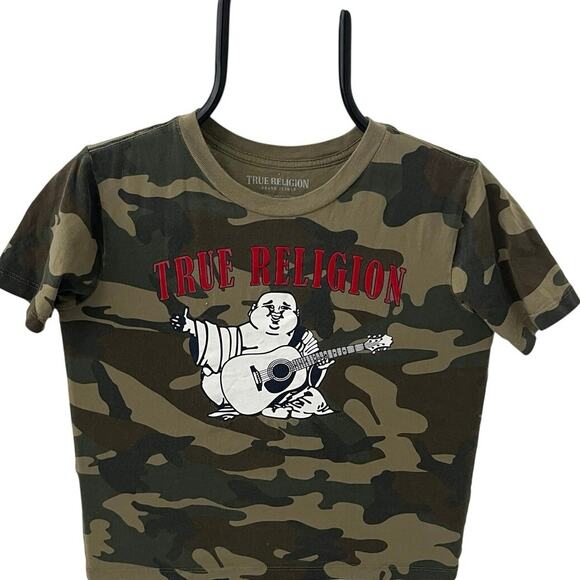 True Religion Other - True Religion Boys Large Camo Tee Buddha Guitar Graphic Shirt